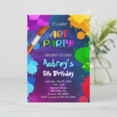 Galaxy Kleurrijke Schilderij Verjaardag uitnodigin Kaart (Staand voorkant)