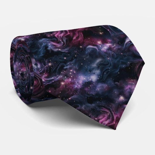 Galaxy Kosmisch Nevel Patroon Stropdas (Opgerold)