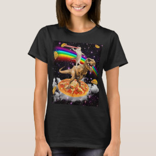 Galaxy Laser Cat op Dinosaur op Pizza met Tacos & T-shirt
