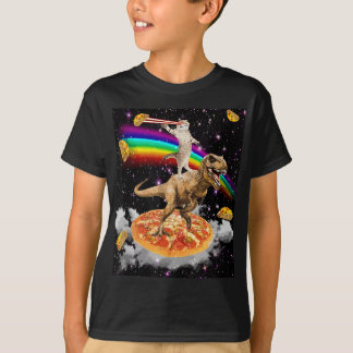 Galaxy Laser Cat op Dinosaur op Pizza met Tacos & T-shirt