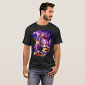 Galaxy Laser Kat Op Burger - Space Cheeseburger Ca T-shirt (Voorkant volledig)