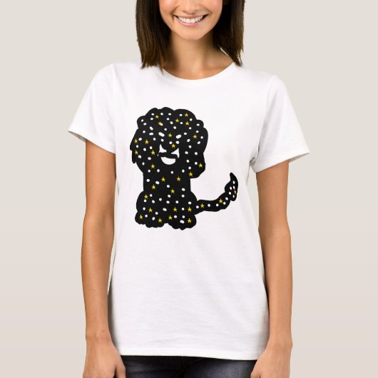 Galaxy Leeuw Zodiac Symbool Kunst T-shirt (Voorkant)
