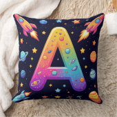 🪐 Galaxy Letter A Raketten Planeten Sterren Kinde Kussen (Deken)