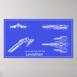 Galaxy Leviathan Blueprints Poster