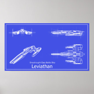 Galaxy Leviathan Blueprints Poster