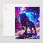 Galaxy Lion Blue Aankondigingskaart (Voorkant / Achterkant)