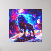 Galaxy Lion Blue Canvas Afdruk (Voorkant)