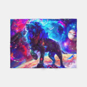 Galaxy Lion Blue Fleece Deken (Voorkant (Horizontaal))