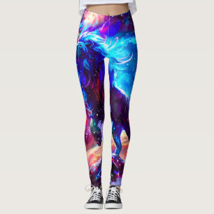 Galaxy Lion Blue Leggings
