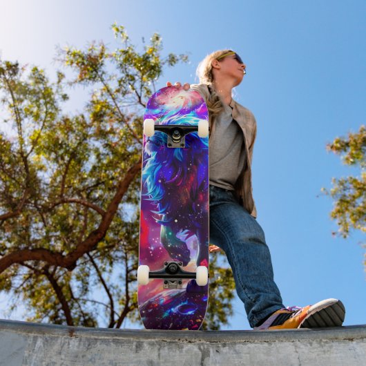Galaxy Lion Blue Persoonlijk Skateboard (Buiten 1)