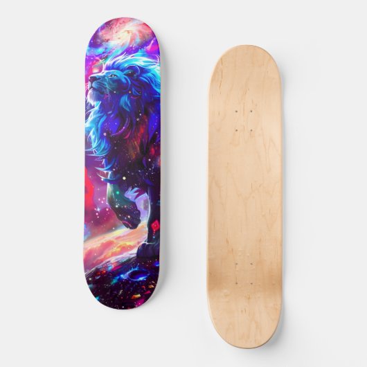 Galaxy Lion Blue Persoonlijk Skateboard (Voorkant)