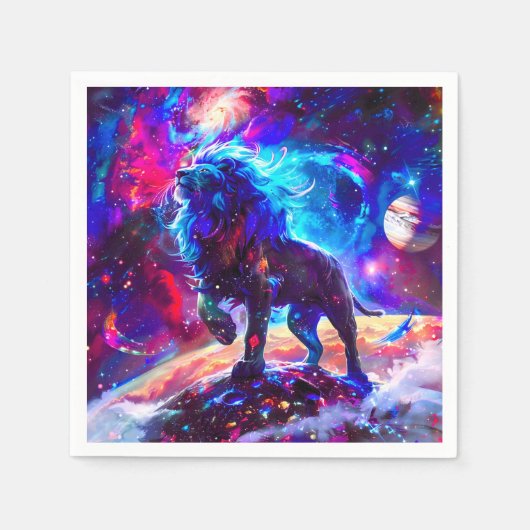 Galaxy Lion Blue Servet (Voorkant)