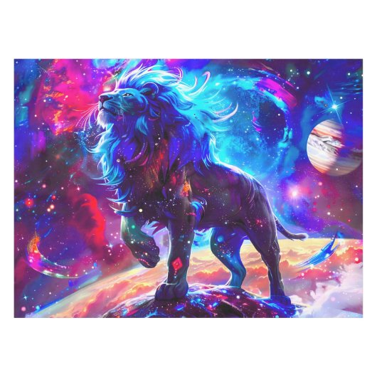 Galaxy Lion Blue Tafelkleed (Voorkant (Horizontaal))