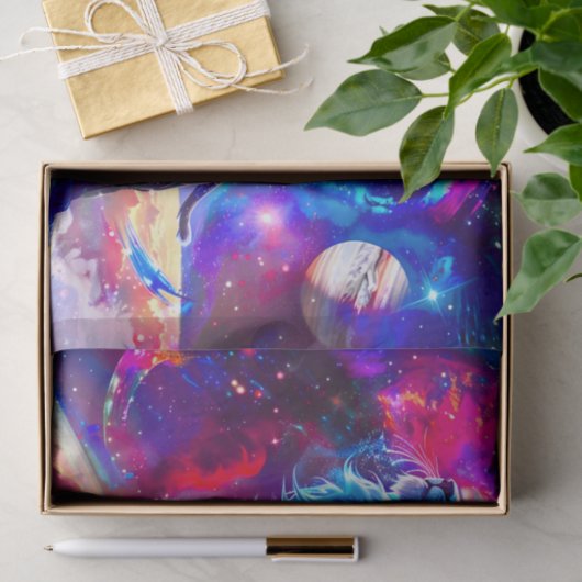 Galaxy Lion Blue Tissuepapier (Geschenk)