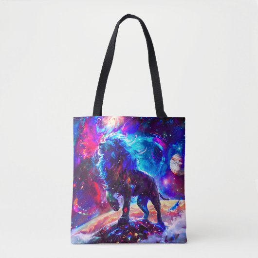 Galaxy Lion Blue Tote Bag (Voorkant)