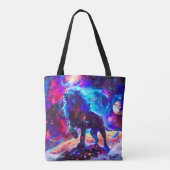 Galaxy Lion Blue Tote Bag (Achterkant)