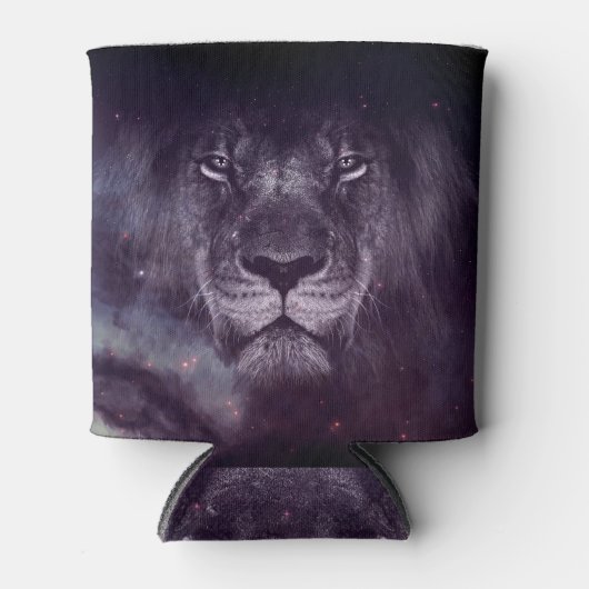 Galaxy Lion Face Art Wallpaper Blikjeskoeler (Voorkant)