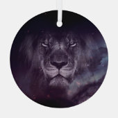 Galaxy Lion Face Art Wallpaper Glas Ornament (Achterkant)