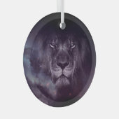 Galaxy Lion Face Art Wallpaper Glas Ornament (Voorkant Rechts)