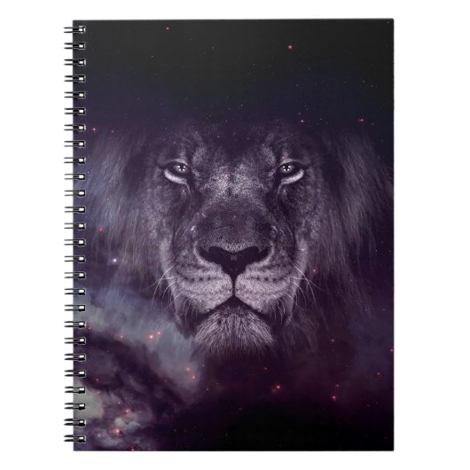 Galaxy Lion Face Art Wallpaper Notitieboek (Voorkant)