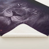 Galaxy Lion Face Art Wallpaper Sherpa Deken (3/4)