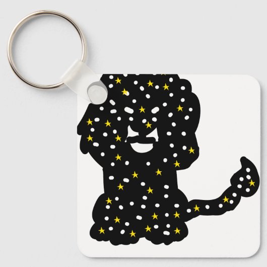 Galaxy Lion Keychain – Cosmic Mane Silhouette (Voorkant)