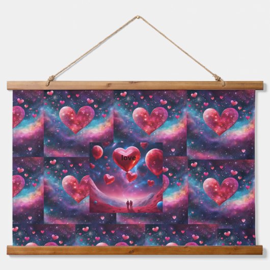 Galaxy Love Wall Art Hangend Wandkleed (Voorkant)