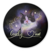 Galaxy Lovely Cat Keramische Knop (Voorkant)