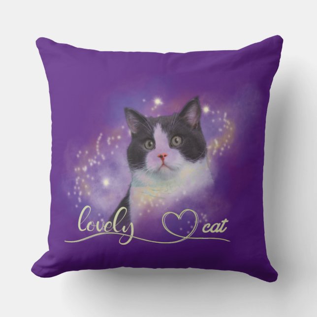 Galaxy Lovely Cat Kussen (Voorkant)