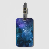 Galaxy Lovers Starry Space Blue Sky White Sparkles Bagagelabel (Voorkant (verticaal))