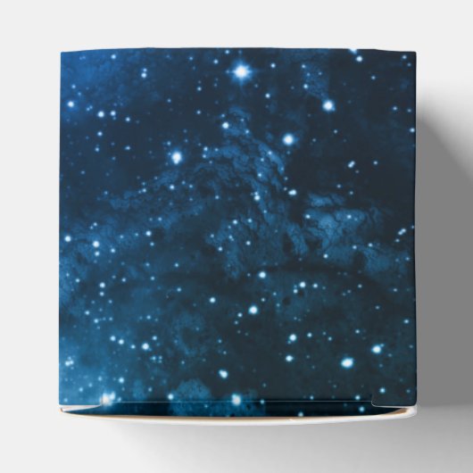 Galaxy Lovers Starry Space Blue Sky White Sparkles Bedankdoosjes (Bovenkant)