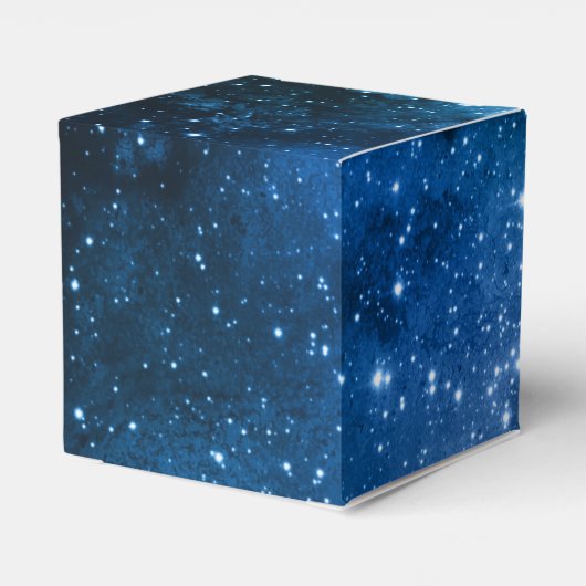 Galaxy Lovers Starry Space Blue Sky White Sparkles Bedankdoosjes (Achterkant)