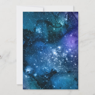 Galaxy Lovers Starry Space Blue Sky White Sparkles Bedankkaart