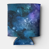 Galaxy Lovers Starry Space Blue Sky White Sparkles Blikjeskoeler (Voorkant)