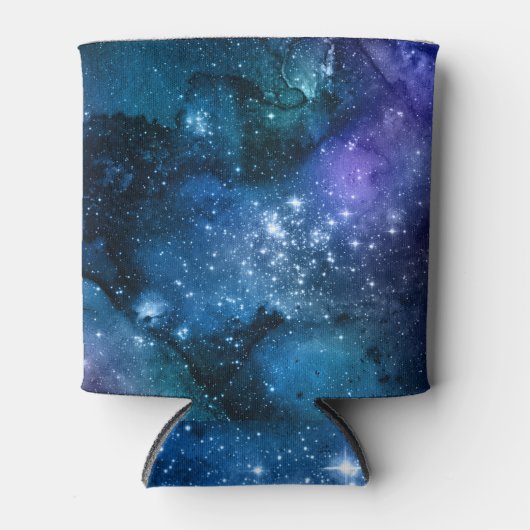 Galaxy Lovers Starry Space Blue Sky White Sparkles Blikjeskoeler (Voorkant)