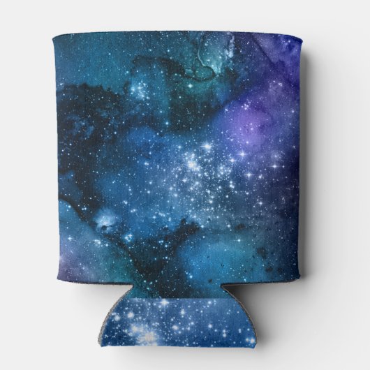 Galaxy Lovers Starry Space Blue Sky White Sparkles Blikjeskoeler (Achterkant)