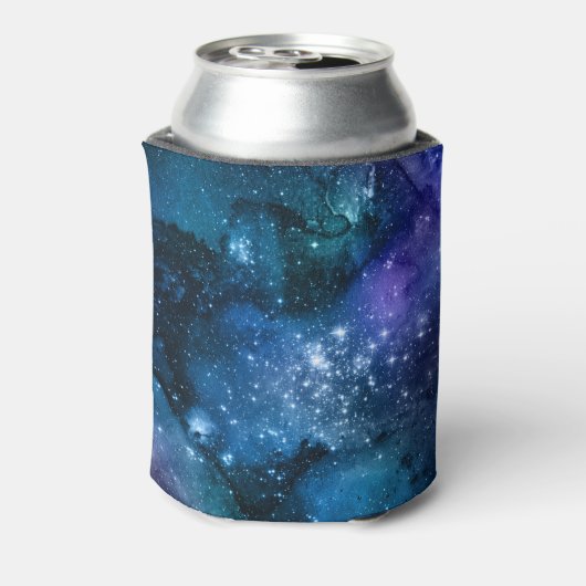 Galaxy Lovers Starry Space Blue Sky White Sparkles Blikjeskoeler (Blikje Achterkant)