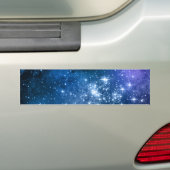 Galaxy Lovers Starry Space Blue Sky White Sparkles Bumpersticker (Op auto)