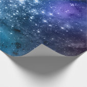 Galaxy Lovers Starry Space Blue Sky White Sparkles Cadeaupapier (Hoek)