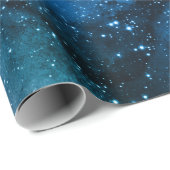 Galaxy Lovers Starry Space Blue Sky White Sparkles Cadeaupapier (Rol Hoek)