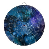 Galaxy Lovers Starry Space Blue Sky White Sparkles Dartbord (Voorkant)