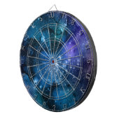 Galaxy Lovers Starry Space Blue Sky White Sparkles Dartbord (Voorkant Rechts)
