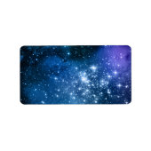 Galaxy Lovers Starry Space Blue Sky White Sparkles Etiket (Voorkant)