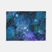Galaxy Lovers Starry Space Blue Sky White Sparkles Fleece Deken (Voorkant (Horizontaal))