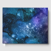 Galaxy Lovers Starry Space Blue Sky White Sparkles Gastenboek (Voorkant)