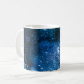 Galaxy Lovers Starry Space Blue Sky White Sparkles Koffiemok (Voorkant links)