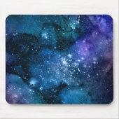Galaxy Lovers Starry Space Blue Sky White Sparkles Muismat (Voorkant)