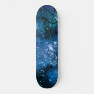 Galaxy Lovers Starry Space Blue Sky White Sparkles Persoonlijk Skateboard