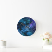 Galaxy Lovers Starry Space Blue Sky White Sparkles Ronde Klok (Huis)