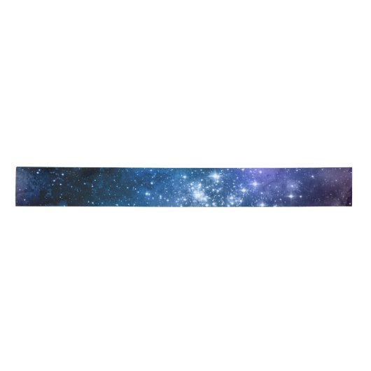 Galaxy Lovers Starry Space Blue Sky White Sparkles Satijnen Lint (Voorkant)